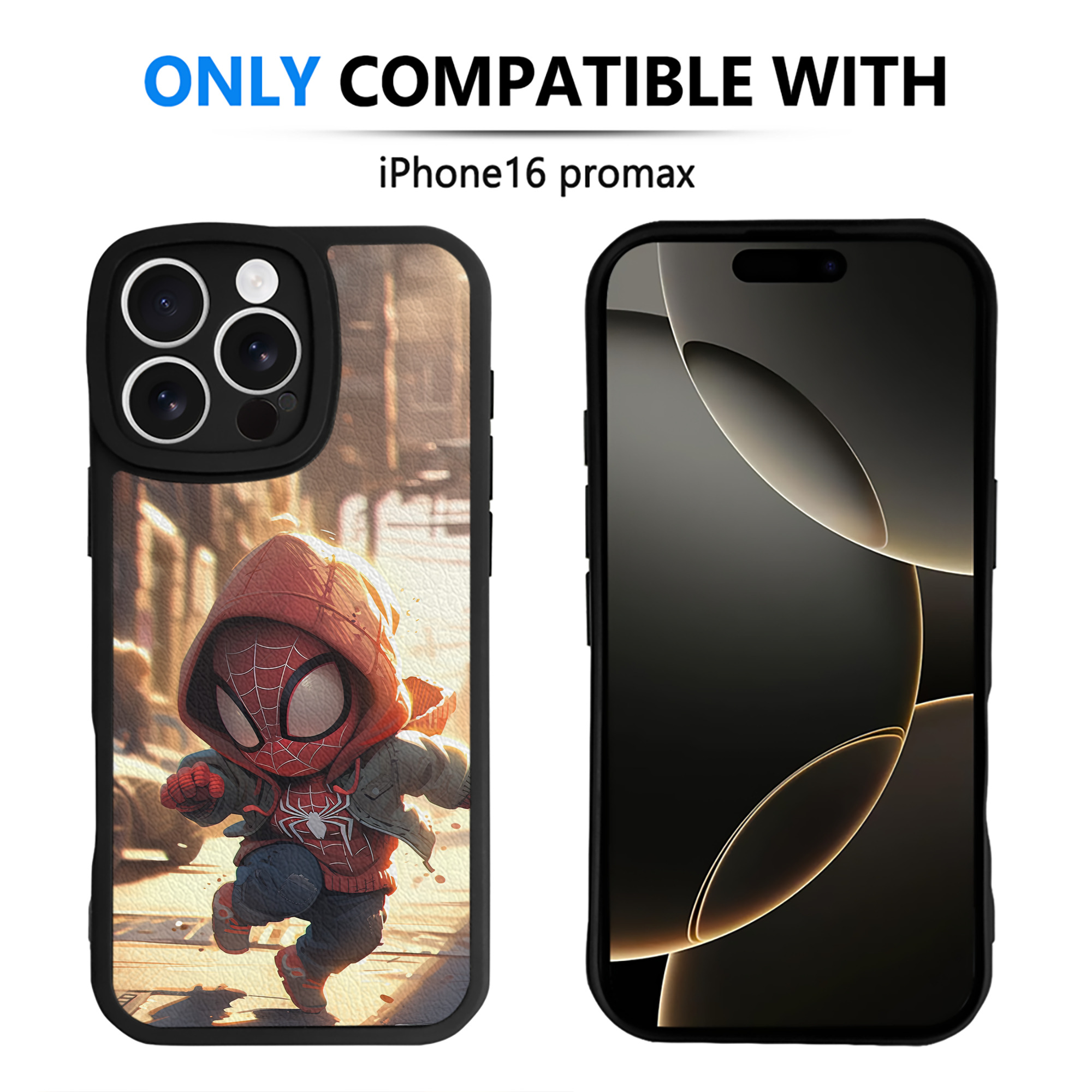 （画像用） Spider Man スパイダーマン 【iPhone 16シリーズ対応】シリコンスマホケース（レザー調） 材質：シリコン
